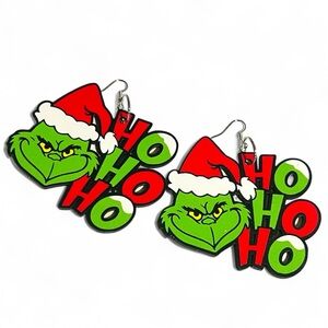 Large Grinch Wooden Earrings